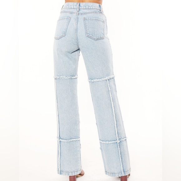 REVICE Patchwork Denim high-raise straight leg Jeans - Picture 6 of 9